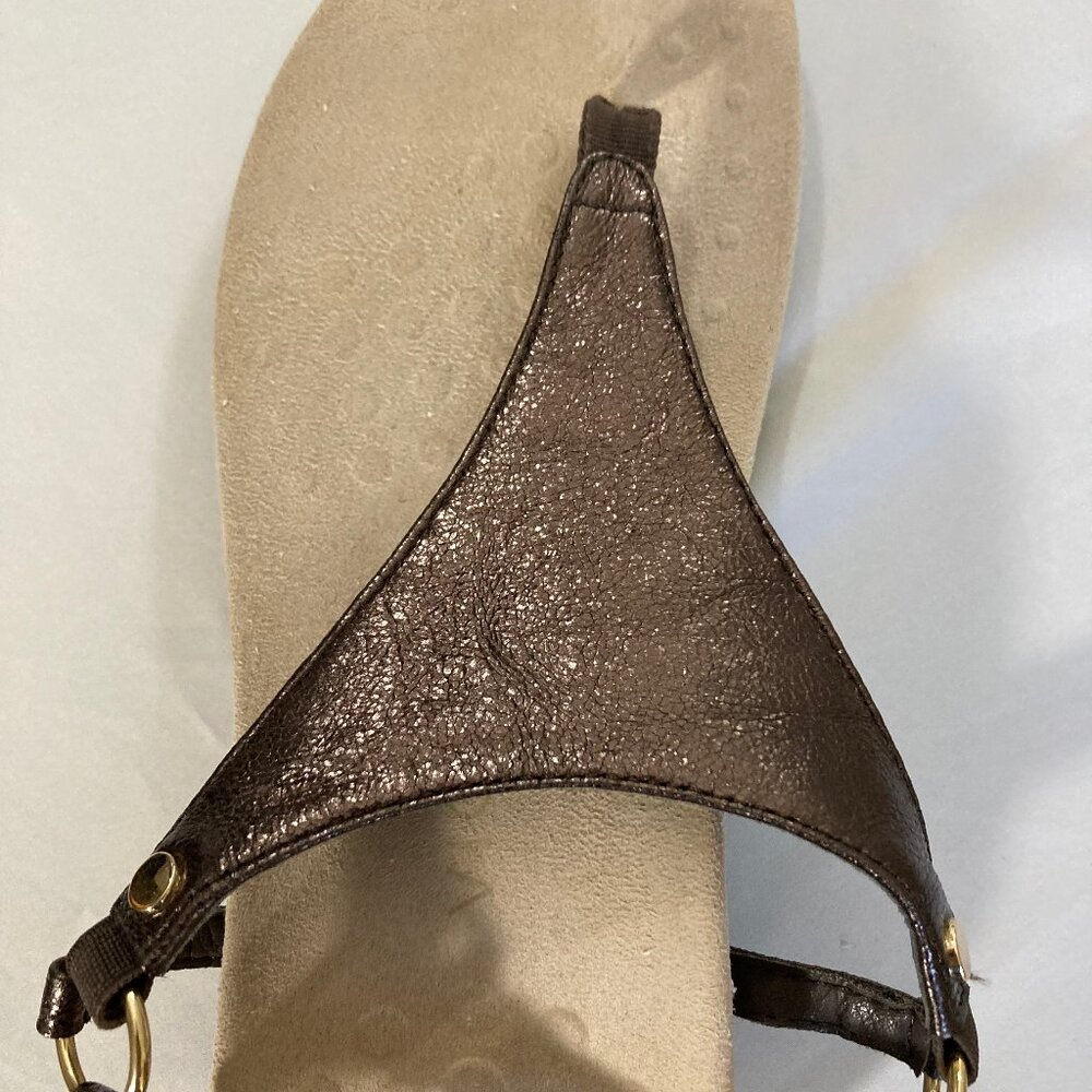 Vionic Kirra Sandals Metallic Bronze Thongs Orthopedic Flats Slingback, size 7.5 - Picture 6 of 11